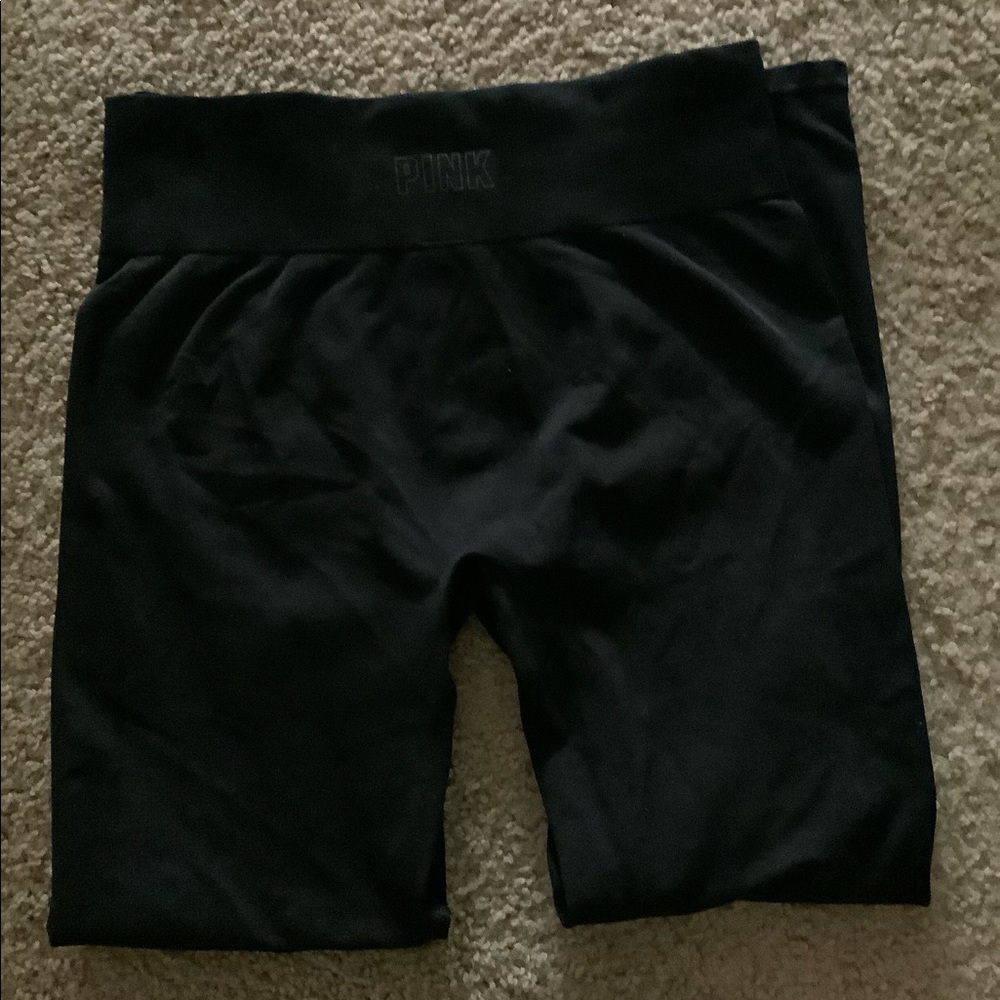 PINK High-waisted Leggings - Black